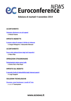 Edizione di martedì 4 novembre 2014