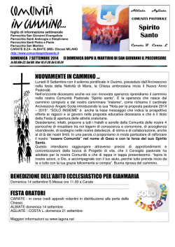 in CAMMiNO&hellip; &hellip; - comunitaspiritosanto.it