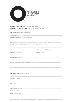 Scheda di iscrizione - Fondazione Fotografia