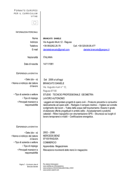 Curriculum Daniele Brancato