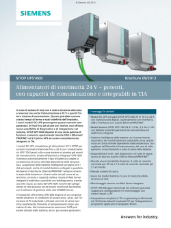 SITOP UPS1600 - Alimentatori di continuit&agrave; 24 V &ndash; potenti