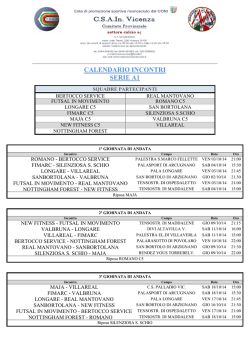 CALENDARIO INCONTRI SERIE A1