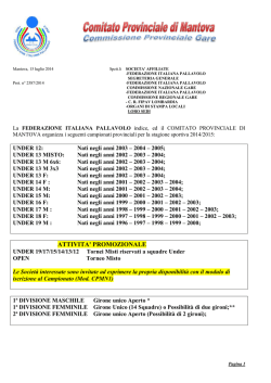 Indizione Campionati Provinciali 2014-2015 - FIPAV