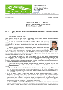 Segreteria Nazionale - CO.ISP | Segreteria Provinciale di Arezzo