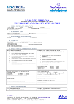 elenco campi obbligatori per inserimento a catasto