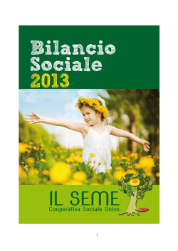 Bilancio Sociale della Cooperativa &ldquo;Il Seme&rdquo; &ndash; Anno 2013