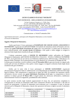 Olimpiadi di Matematica - liceo classico socrate