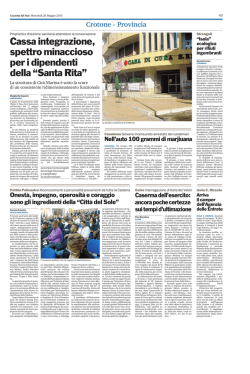 Cassa integrazione, spettro minaccioso per i dipendenti della &ldquo;Santa