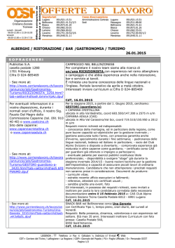 ALBERGHI / RISTORAZIONE / BAR /GASTRONOMIA