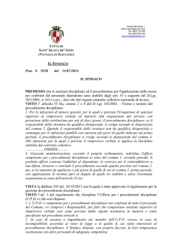 (Provincia di Benevento) Prot. N. 9538 del 31/07/2014 IL SINDACO