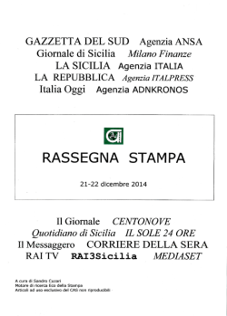 RASSEGNA STAMPA - Consorzio per le Autostrade Siciliane