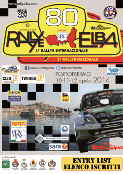 Elenco iscritti Rally Elba 2014