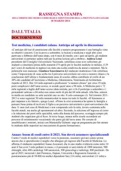 RASSEGNA STAMPA 18 MARZO 2014