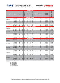 Clicca per visualizzare il Listino Tender Yamaha 2014.