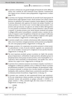 Capitolo 3 &ndash; Gli amminoacidi e le proteine