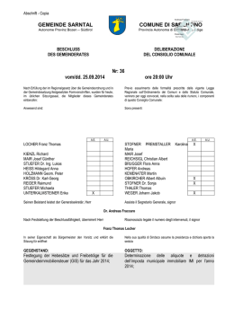 GEMEINDE SARNTAL COMUNE DI SARENTINO Nr: 36 vom/dd