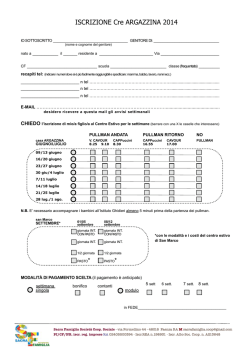 ISCRIZIONE Cre ARGAZZINA 2014