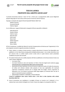 tesi di laurea proposte dal gruppo gecos-leap