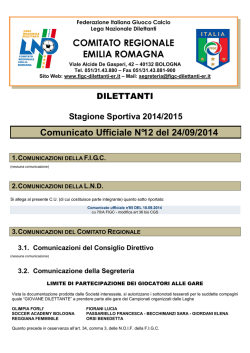 Comunicato n.12 - FIGC Comitato Regionale Emilia Romagna