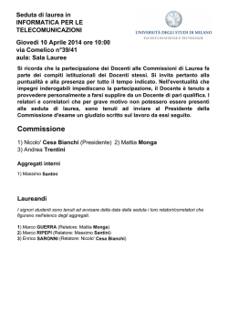 Commissione - Universit&agrave; degli Studi di Milano