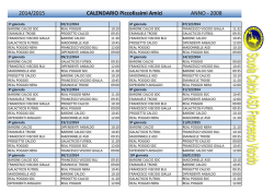 2014/2015 CALENDARIO Piccolissimi Amici ANNO