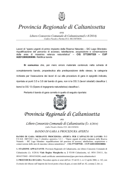 Avviso e bando rettificato