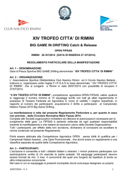 XIV Trofeo citta di Rimini regolamento