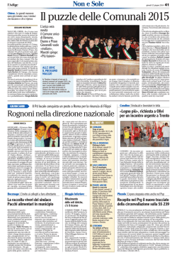 Il puzzle delle Comunali 2015