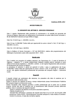 Avviso pubblico - Comune di Alghero
