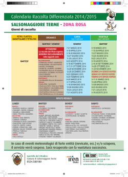 Calendario Raccolta Differenziata 2014/2015