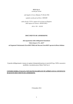 DOCUMENTO DI AMMISSIONE