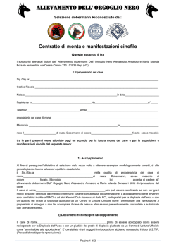 Contratto di monta e manifestazioni cinofile