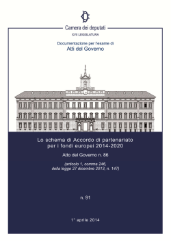 Atti del Governo Lo schema di Accordo di partenariato per i