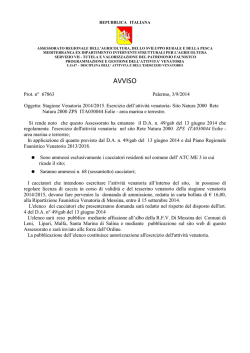AVVISO Sito Natura 2000 ZPS ITA 030044 Eolie area marina e
