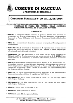 il sindaco - Comune di Raccuja
