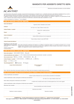 Mandato Per addebito diretto SePa