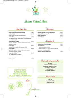 Menu del Salad Bar