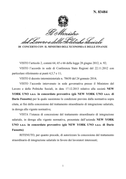 Decreto n. 83484 del 28/07/2014 - Ministero del Lavoro e delle