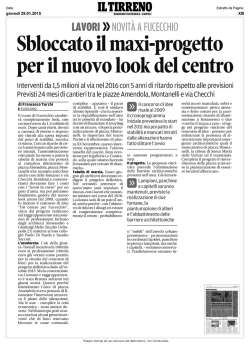 Sbloccato il mini-progetto per il nuovo look del centro