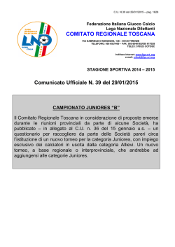 Comunicato Ufficiale - Figc - Comitato Regionale Toscana
