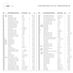 listino prezzi/price list no. 190 - gennaio/january 2015