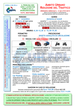 AMBITO URBANO RIDUZIONE DEL TRAFFICO