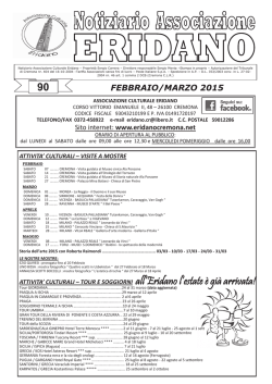 Sfoglia Notiziario n.90 - associazione culturale eridano
