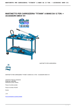martinetto per carrozzeria "titanik" a mano da 12 ton. +
