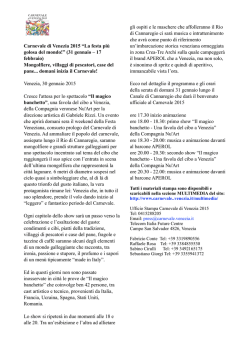 Comunicato Stampa Festa Veneziana Informazioni dettagliate sull