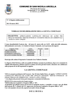 delibera di giunta - Io Amo San Nicola