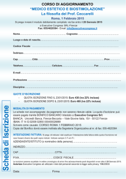 scheda di iscrizione qui - Roma International Estetica