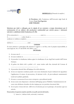 Scarica il Modello A - Fondazione Universit&agrave; degli Studi di Teramo