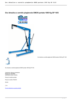 Gru idraulica a carrello pieghevole OMCN portata 1000 Kg GP 10/S