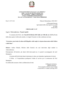 Circolare n. 147 - Videoconferenza - Progetto legalità